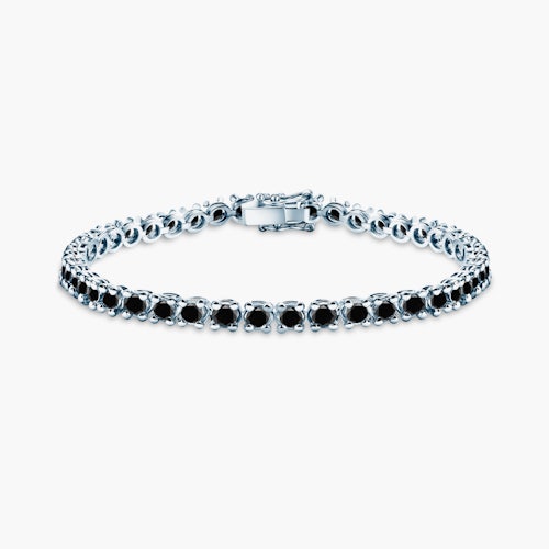 Bransoletka tenisowa Luminy 4,5mm: białe złoto, czarne diamenty
